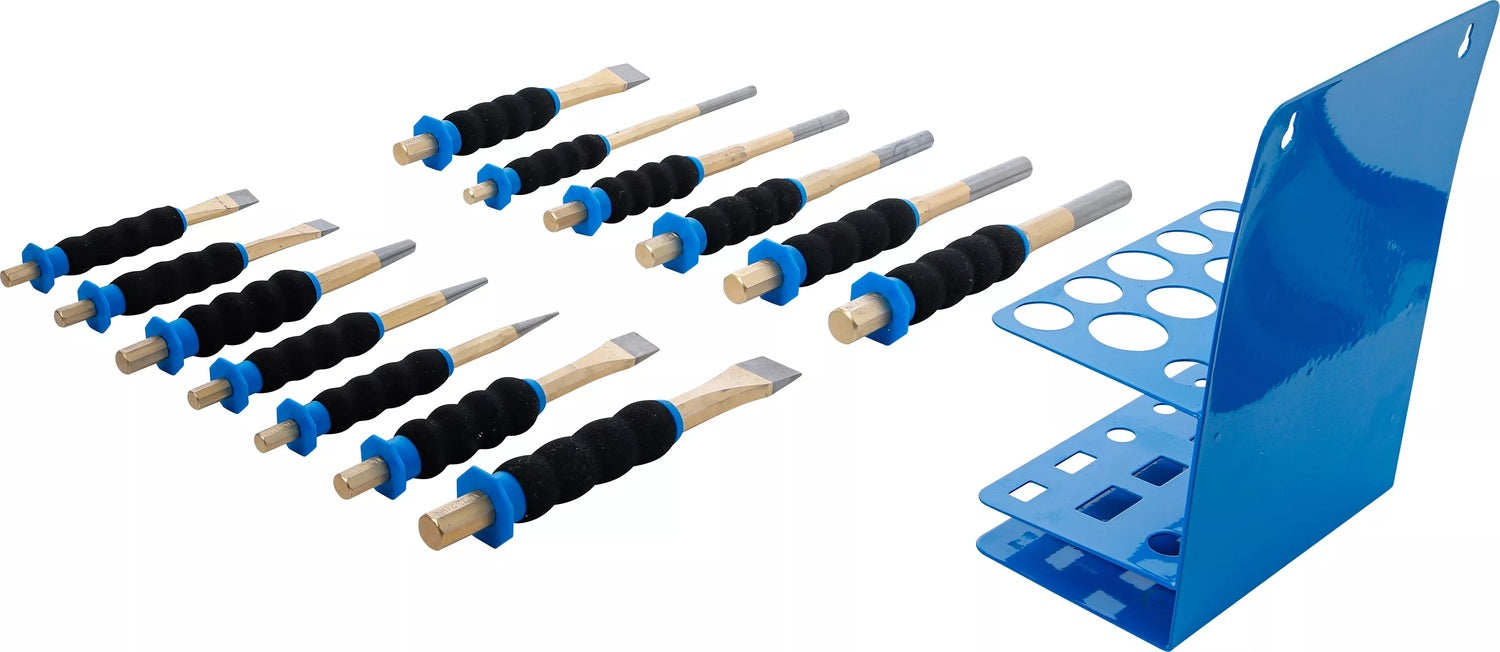 BGS 74596 Satz Splintentreiber Flachmeißel Körner mit Handschutz 13 teilig