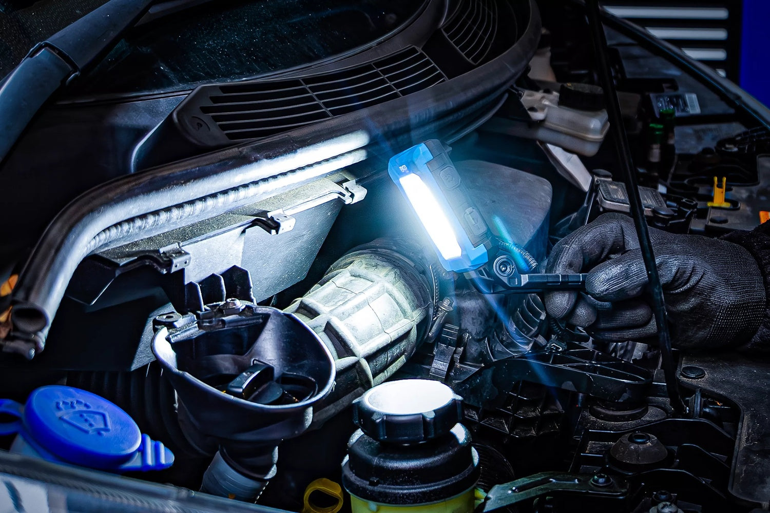 BGS 74600 COB LED Arbeitsleuchte klappbar Magnet Haken Werkstattleuchte