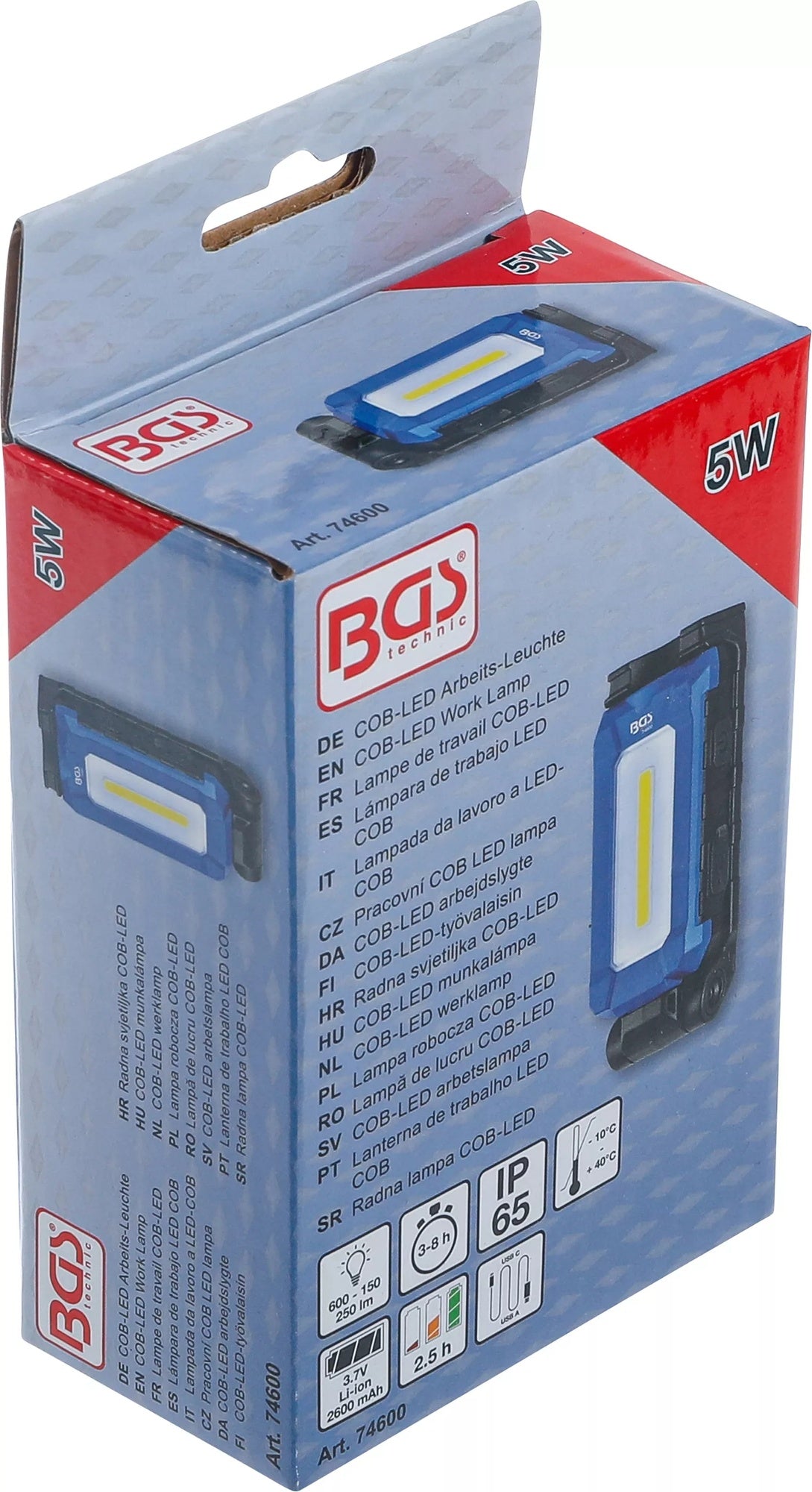 BGS 74600 COB LED Arbeitsleuchte klappbar Magnet Haken Werkstattleuchte