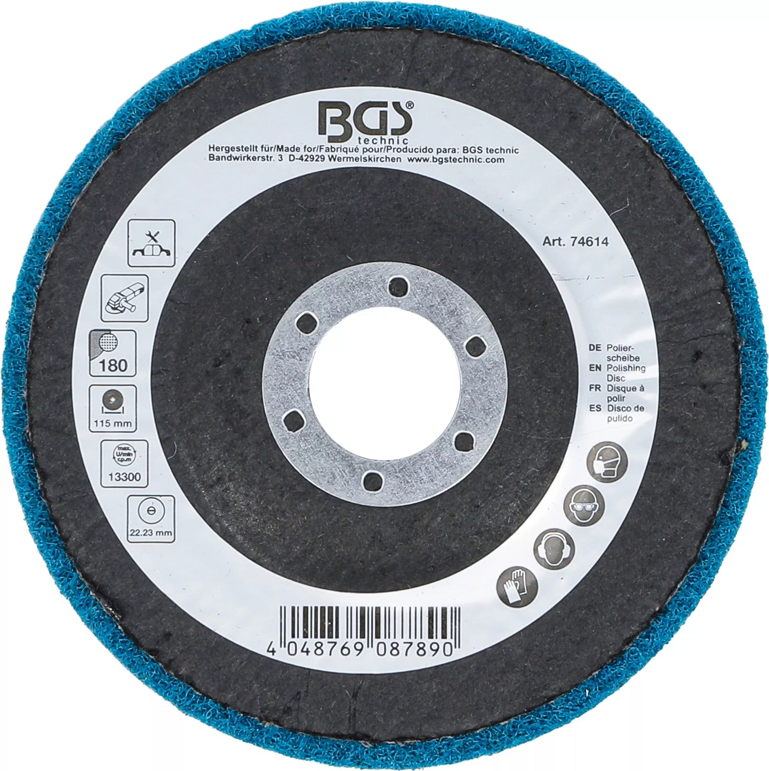 BGS 74614 Polierscheibe Aluminiumoxid Ø115mm Körnung 180