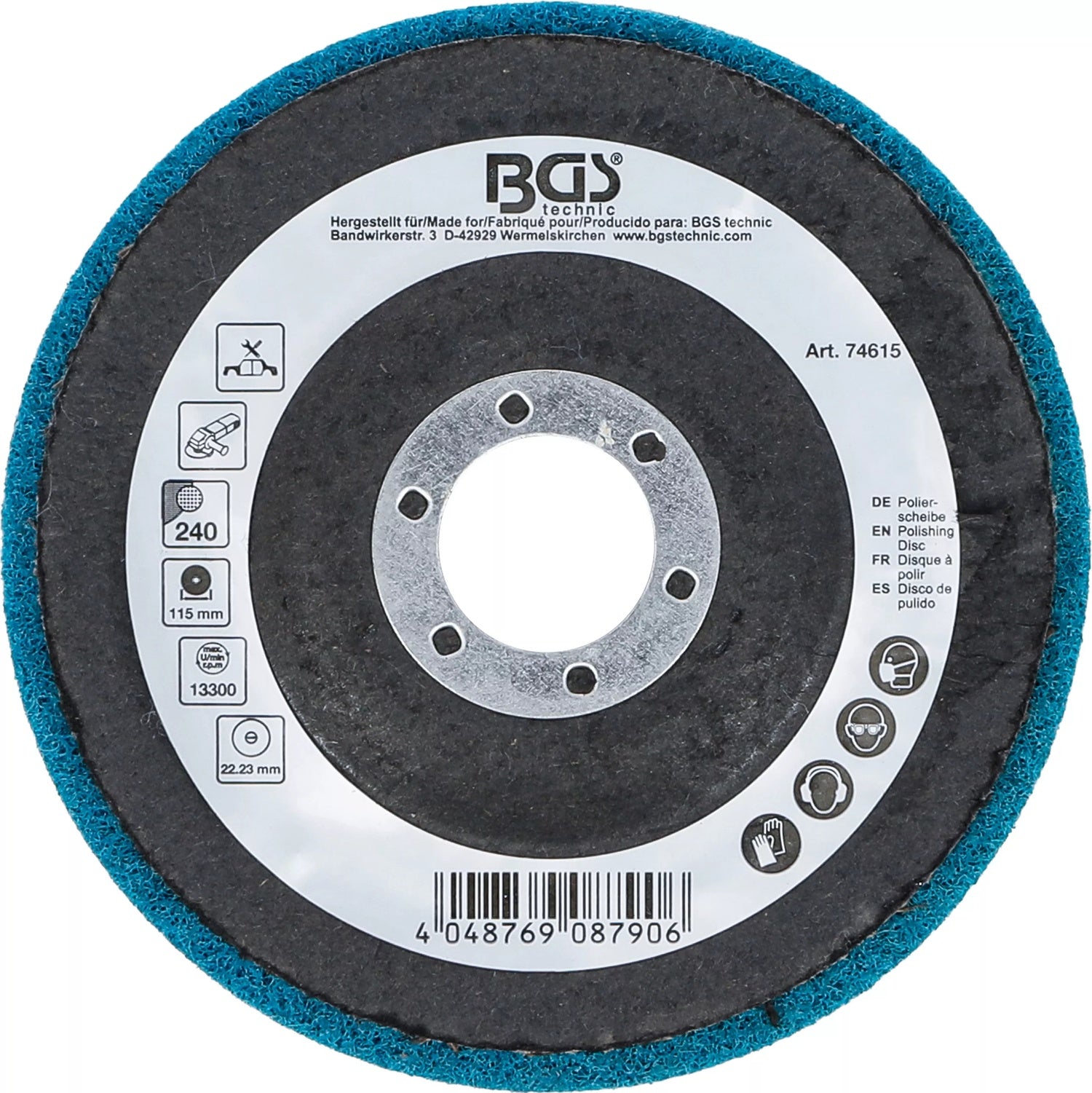 BGS 74615 Polierscheibe Aluminiumoxid Ø115mm Körnung 240