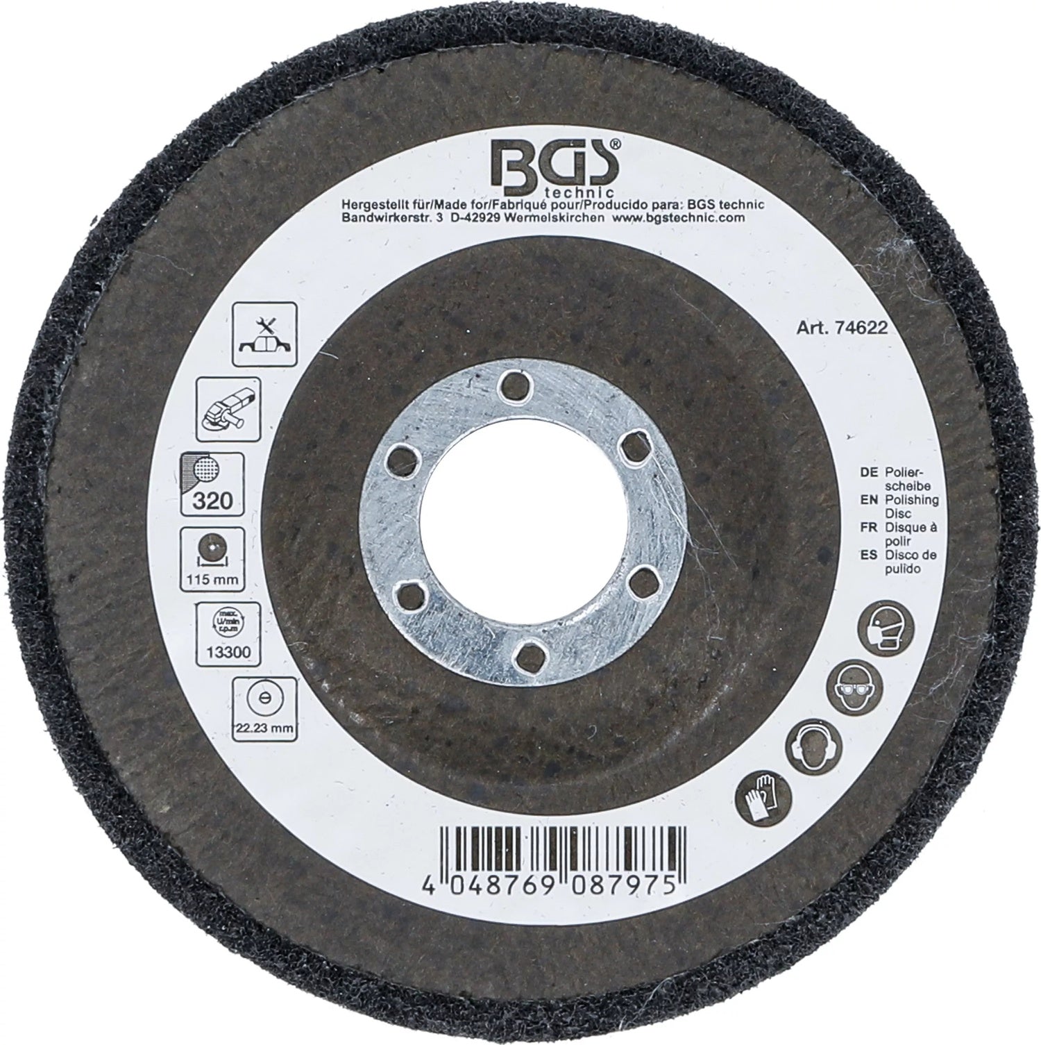 BGS 74622 Polierscheibe Siliziumkarbid Ø115mm Körnung 320