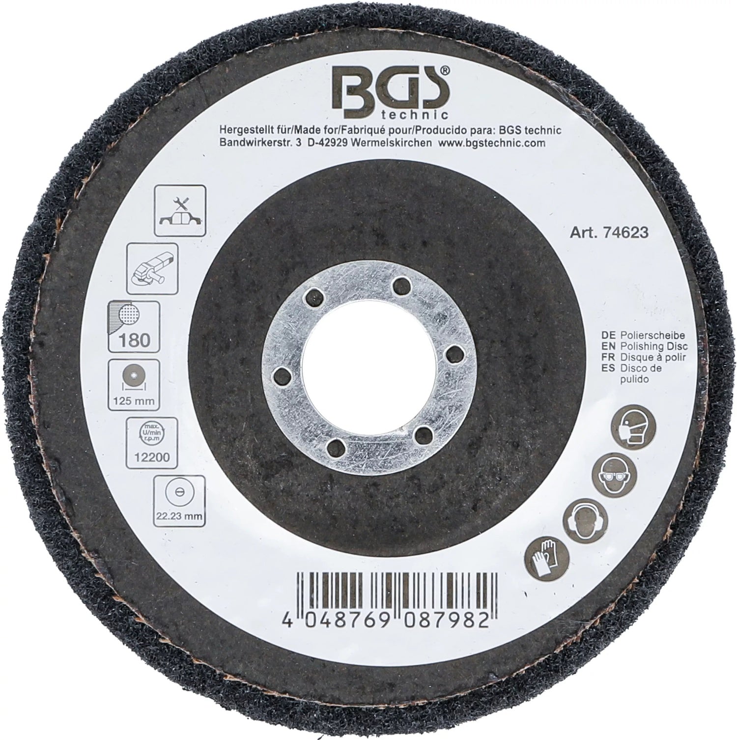 BGS 74623 Polierscheibe Siliziumkarbid Ø125mm Körnung 180