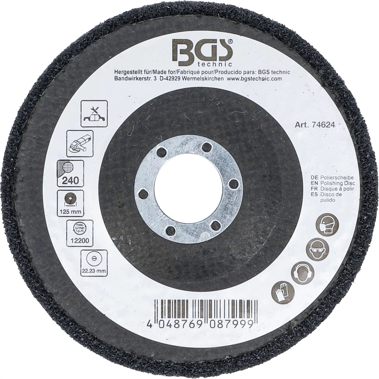 BGS 74624 Polierscheibe Siliziumkarbid Ø125mm Körnung 240