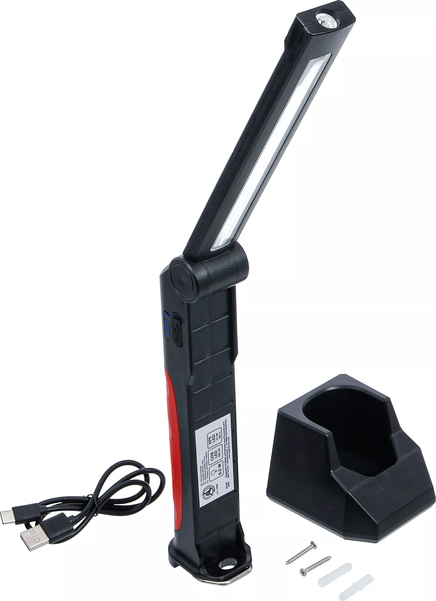 BGS DIY 74636 Akku Knicklampe mit COB-LED 6,5W mit Ladestation