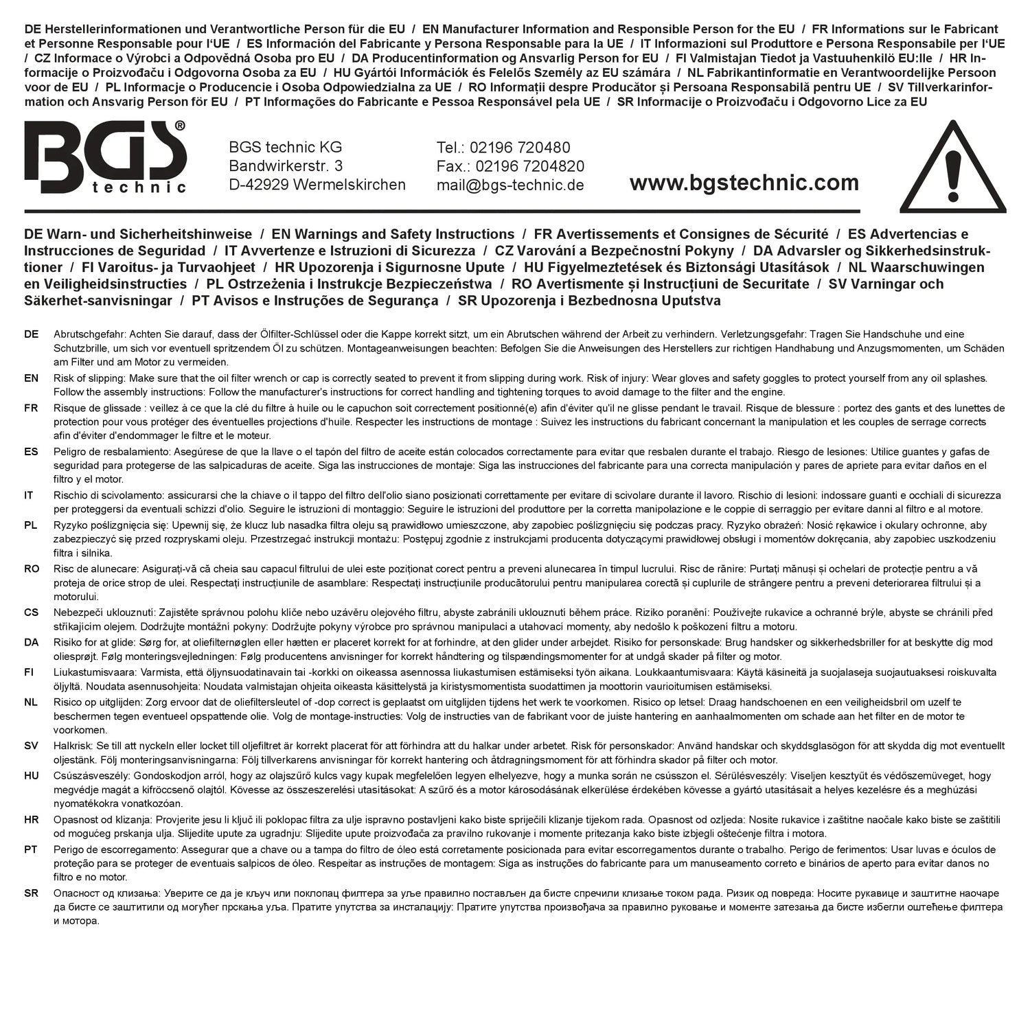 BGS 74649 Ölfilterschlüssel 14-kant Ø63,5mm für Tesla Öldienst Ölfilter Schlüssel