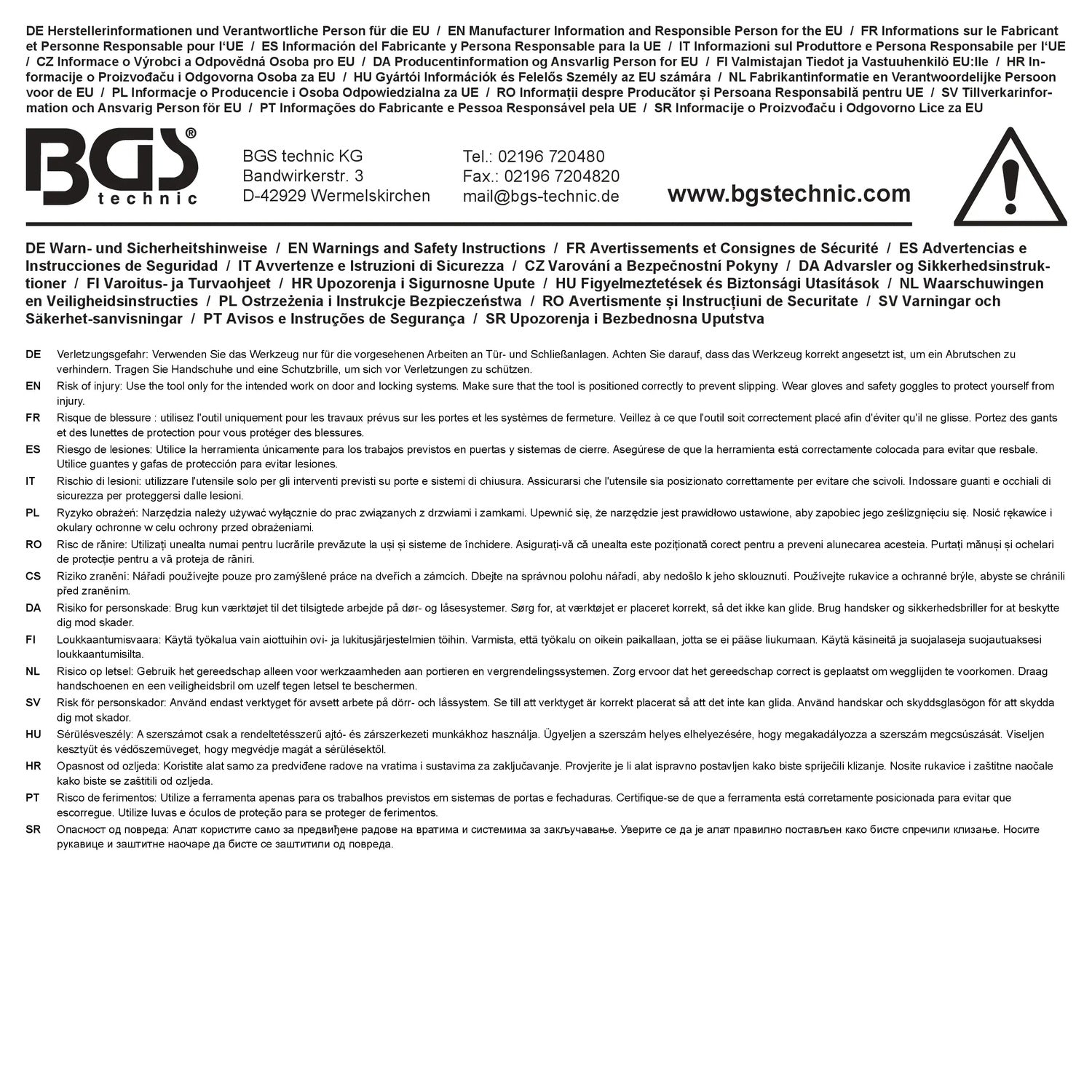 BGS 74650 Sicherheitsgurt Entriegelungswerkzeug für Tesla