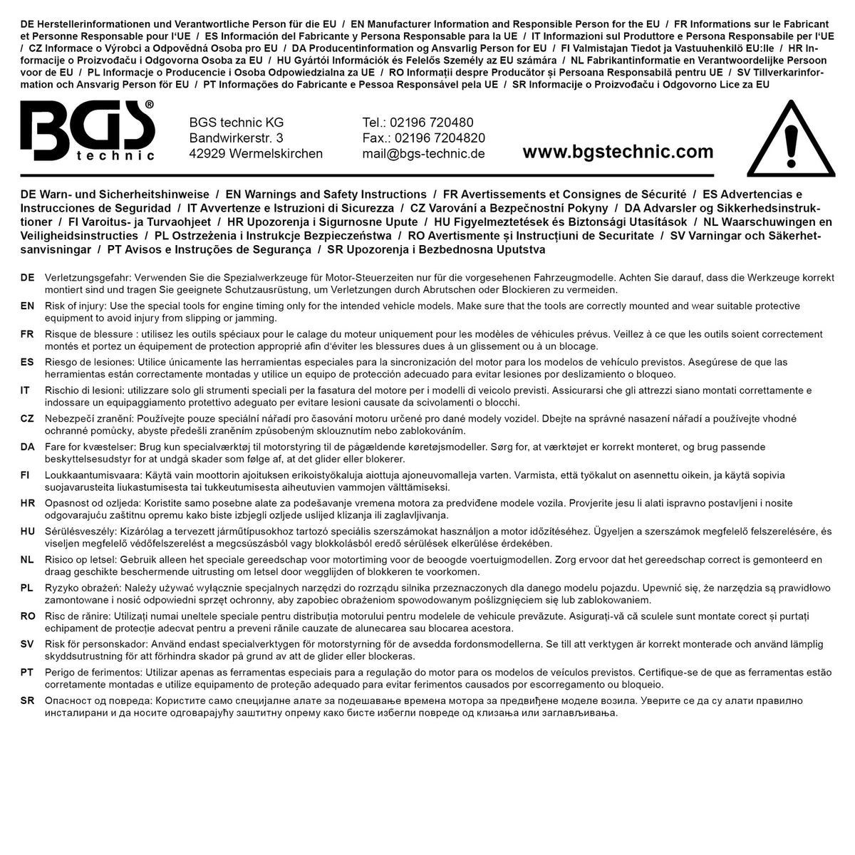 BGS 74684 Satz Einstellwerkzeug für Motor VAG 1.0, 1.2, 1.4, 1.5 TSI Benzin