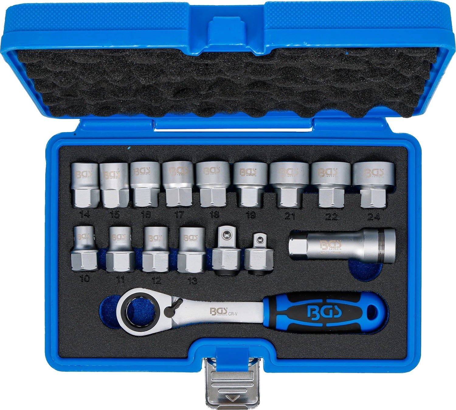 BGS 74712 Satz Durchsteck Steckschlüssel Sechskant SW 10 - 24mm 17 teilig