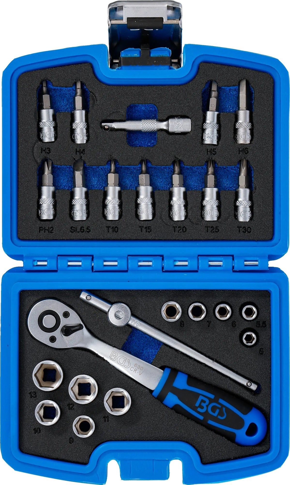 BGS 74713 Satz Steckschlüssel Antrieb 6,3mm (1/4") 24 teilig Steckschlüsselsatz