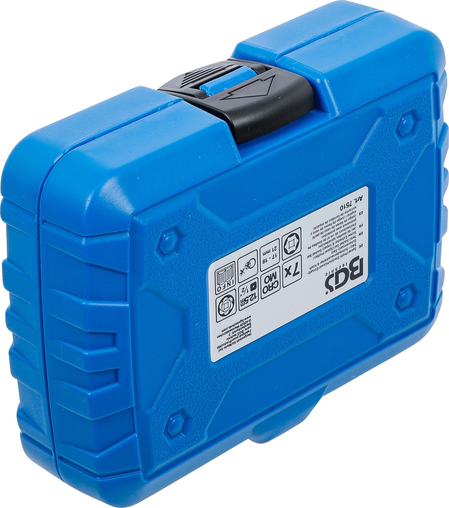 BGS 7510 Satz Spiralprofil Steckschlüsseleinsatz Schraubenausdreher Kraft Schoneinsatz Innenvierkant 12,5mm (1/2") SW 17 19 21mm