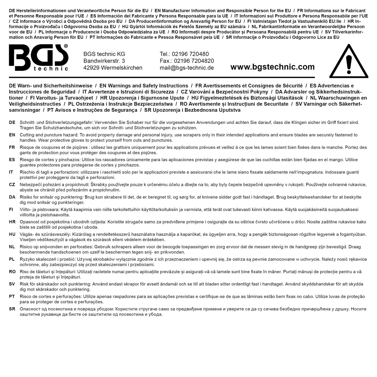 BGS DIY 76130 Tapetenschaber Bodenschaber Länge 300mm