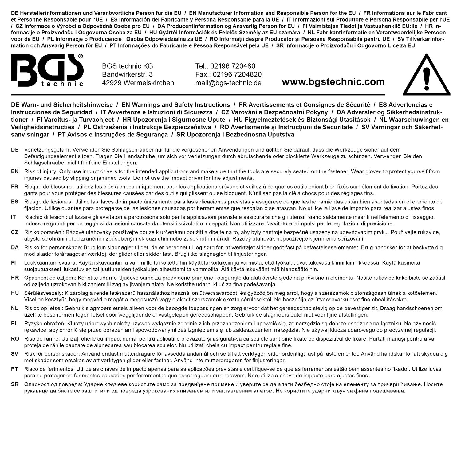 BGS 7646 Mini Druckluft Schlagschrauber 12,5mm (1/2") | 500 Nm