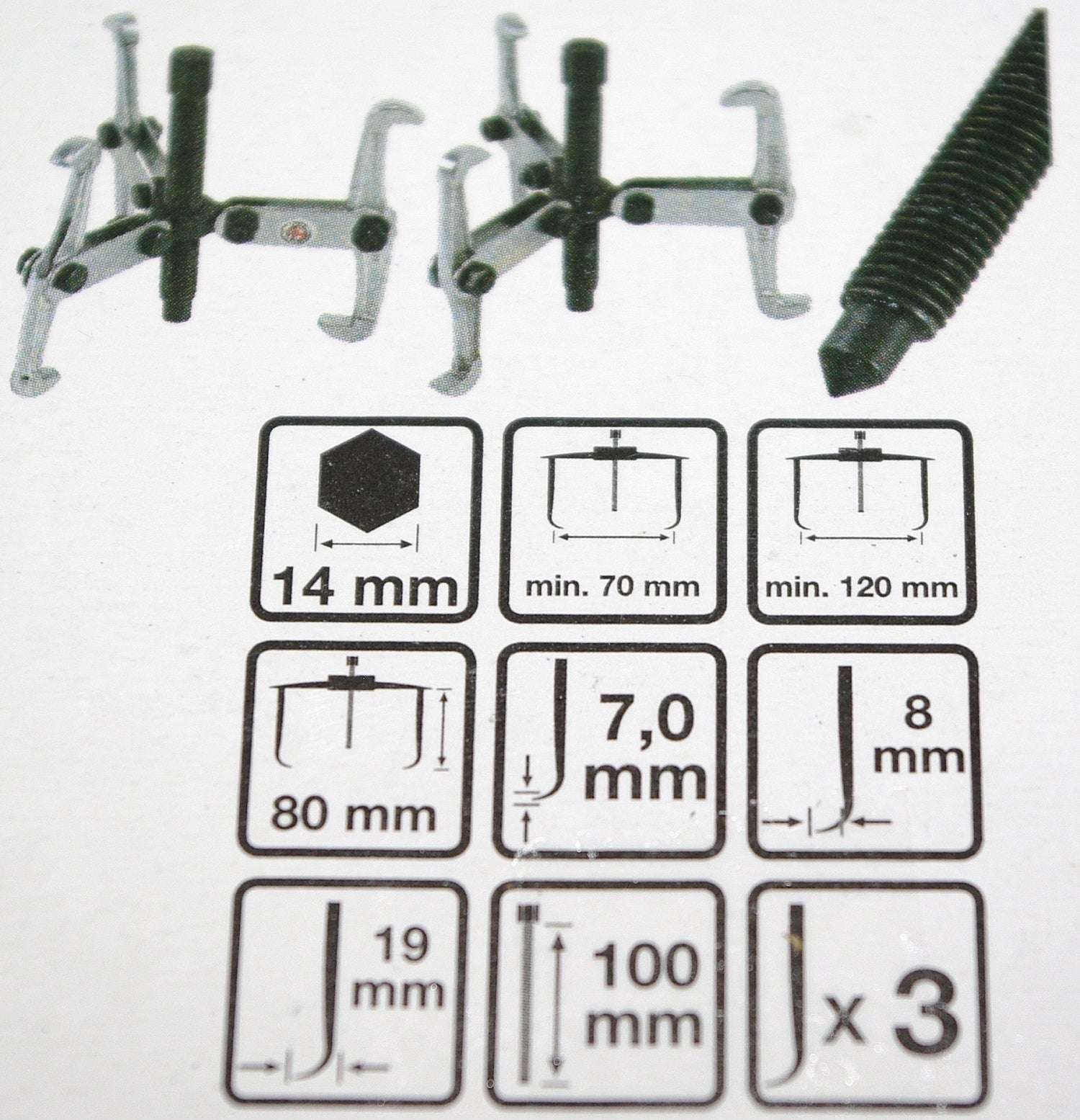 BGS DIY 7730 Satz Abzieher 2-armig & 3-armig 75 / 100 / 150mm 3 teilig