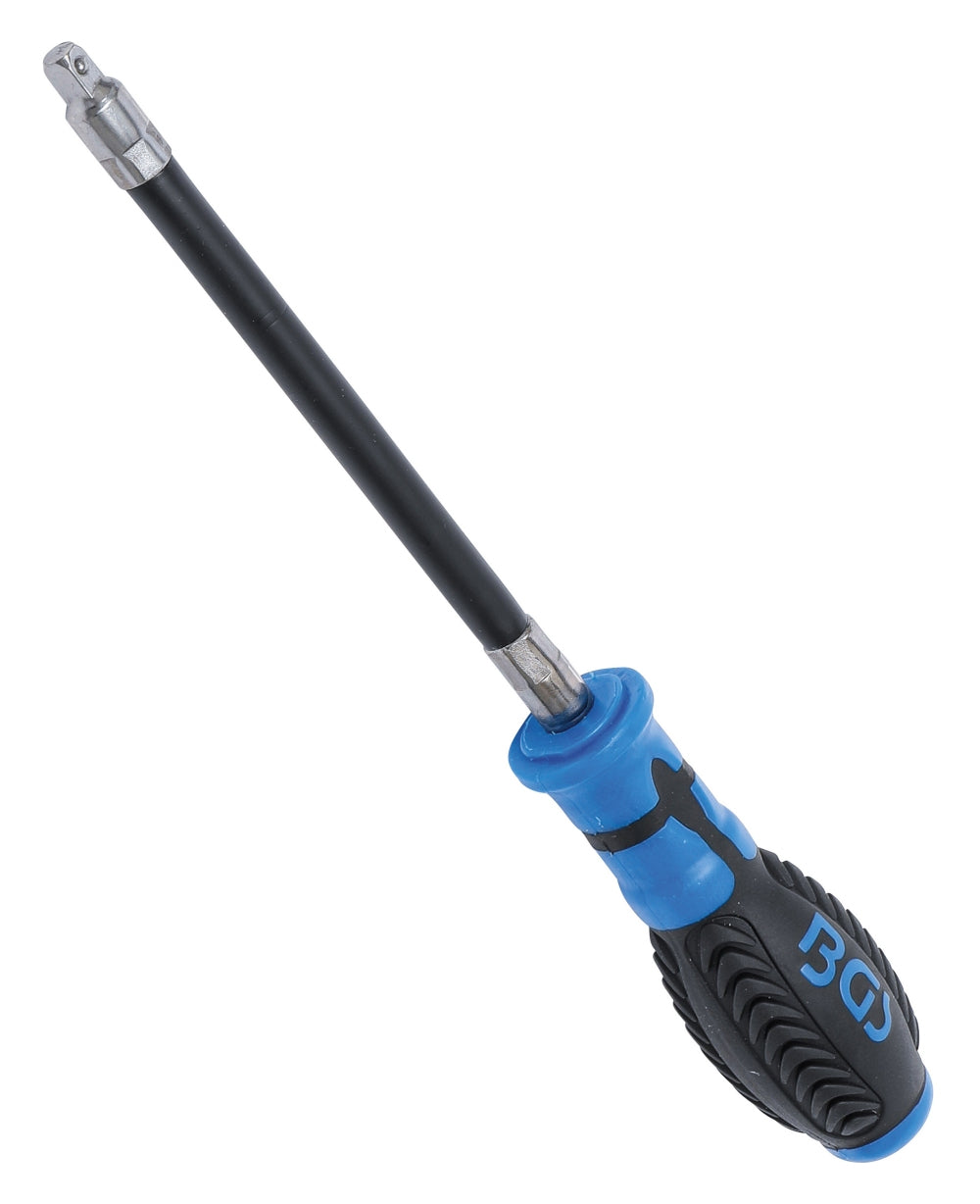 BGS 7825 Schraubendreher mit flexiblem Rundgriff Außenvierkant 6,3mm (1/4") Länge 275mm