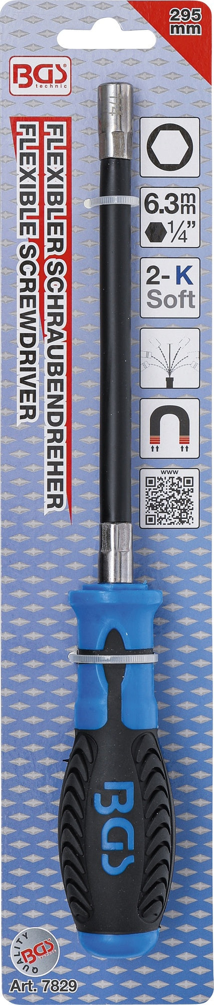 BGS 7829 Bit Schraubendreher für Bits mit flexiblem Schaft Innensechskant 6,3mm (1/4") Länge 260mm