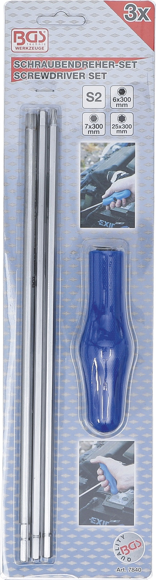 BGS 7840 Satz Spezial Schraubendreher T-Profil (für Torx) Innensechskant 4 teilig