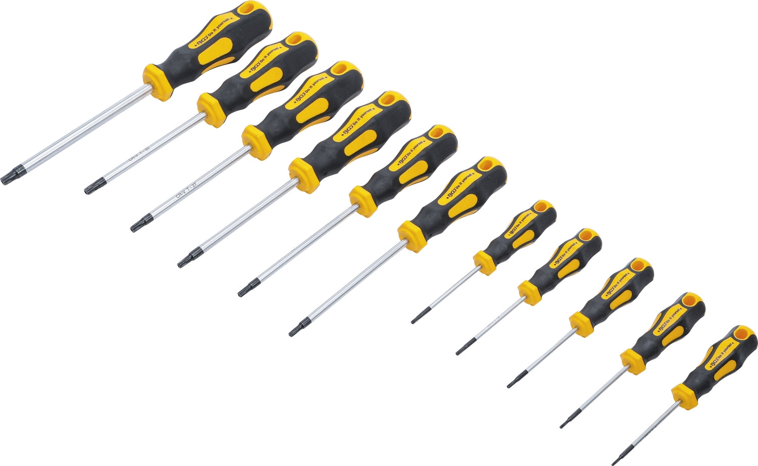 BGS DIY 7845 Satz TORX Schraubendreher T-Profil mit Stirnlochbohrung T6-T40