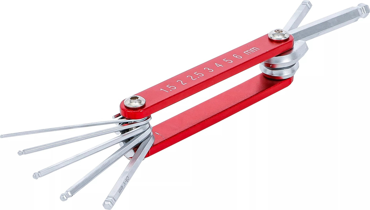 BGS DIY 7847 Satz Klappschlüssel Innensechskant mit Kugelkopf 1,5 - 6mm 7 teilig