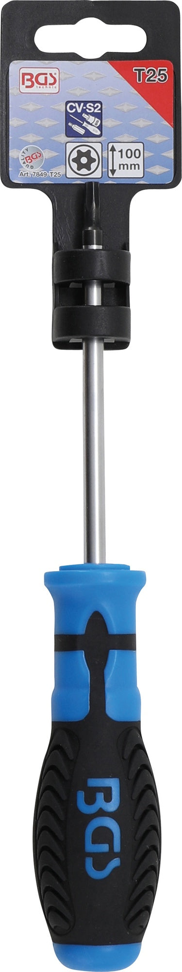 BGS 7849-T25 Schraubendreher Abtrieb T-Profil (für Torx) mit Bohrung Klingenlänge 100mm
