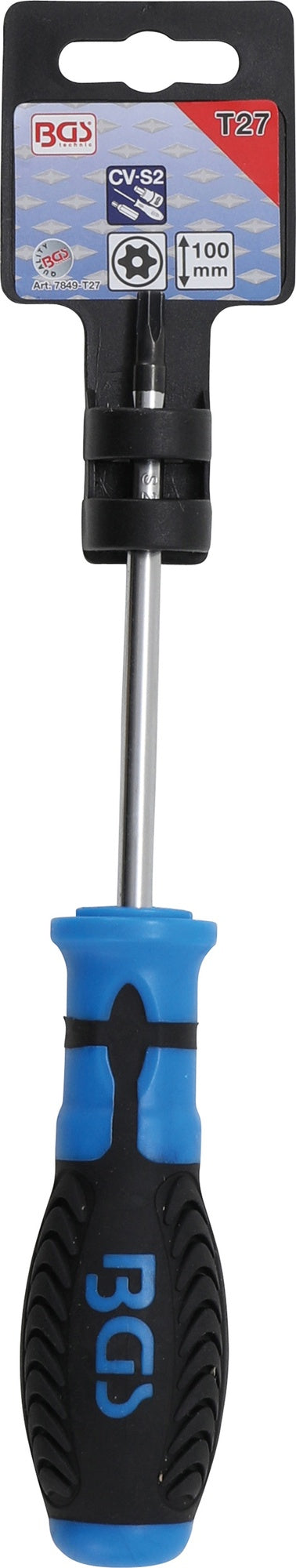 BGS 7849-T27 Schraubendreher Abtrieb T-Profil (für Torx) mit Bohrung Klingenlänge 100mm