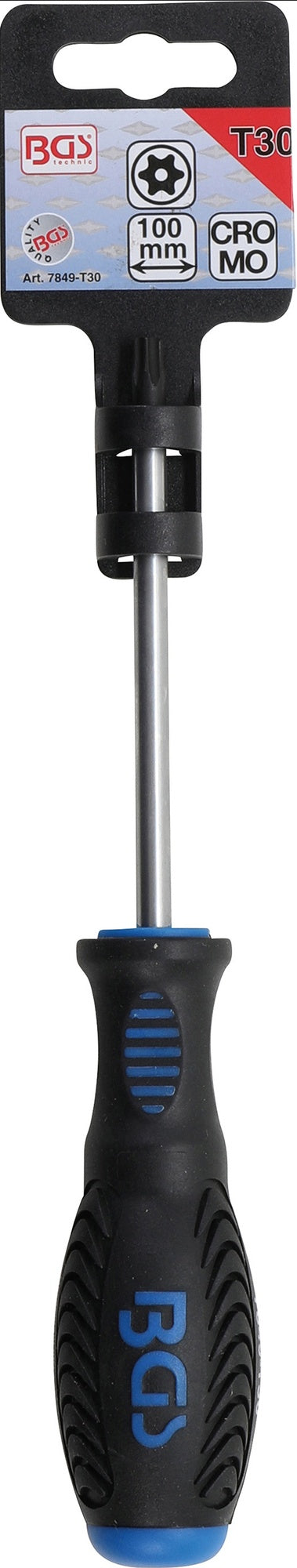 BGS 7849-T30 Schraubendreher Abtrieb T-Profil (für Torx) mit Bohrung Klingenlänge 100mm