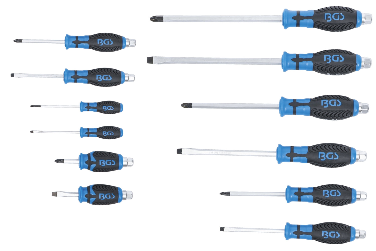 BGS 7895 Satz Schraubendreher 12 teilig Kreuz & Schlitz im Koffer