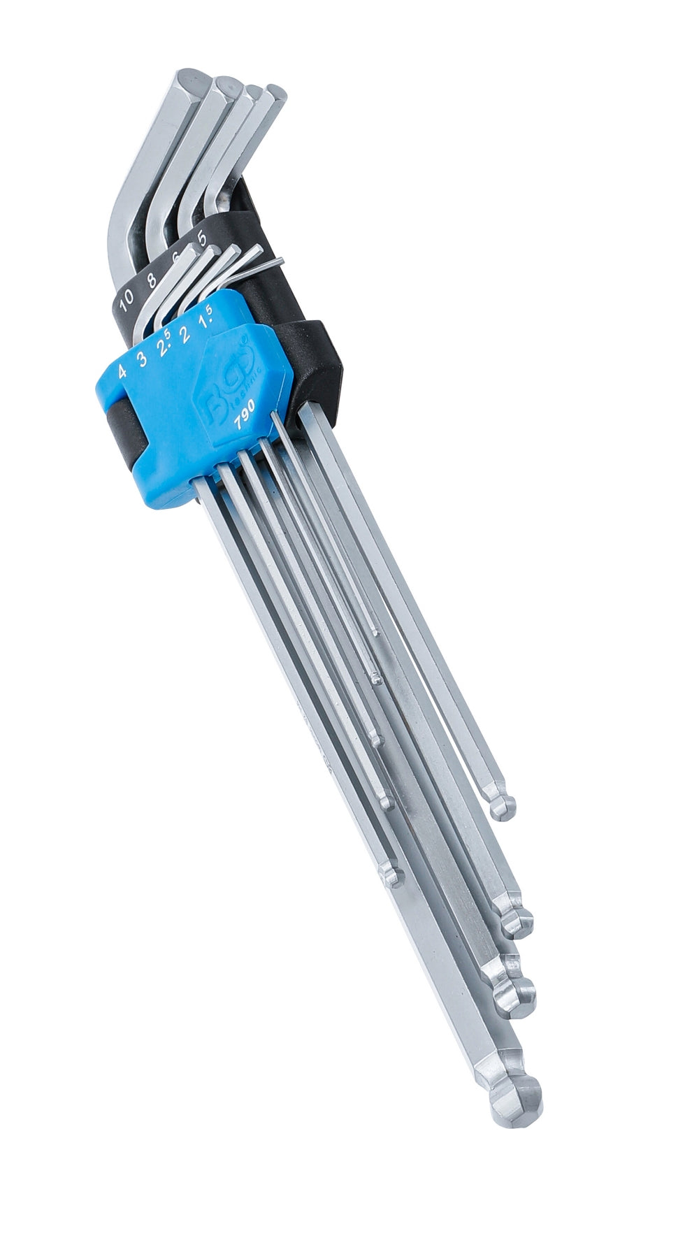 BGS 790 Satz Winkelschlüssel extra lang Innensechskant / Innensechskant mit Kugelkopf 1,5 - 10mm 9 teilig