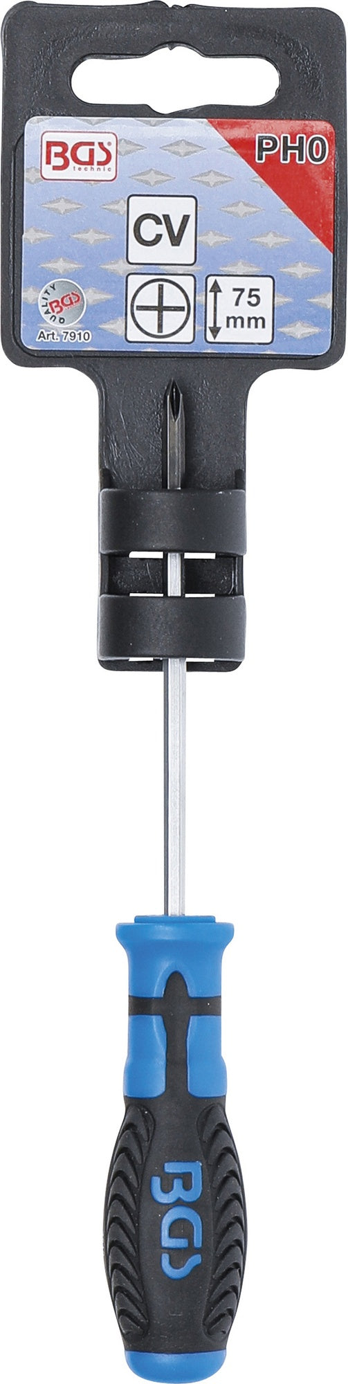 BGS 7910 Schraubendreher Abtrieb Kreuzschlitz PH0 Klingenlänge 75mm