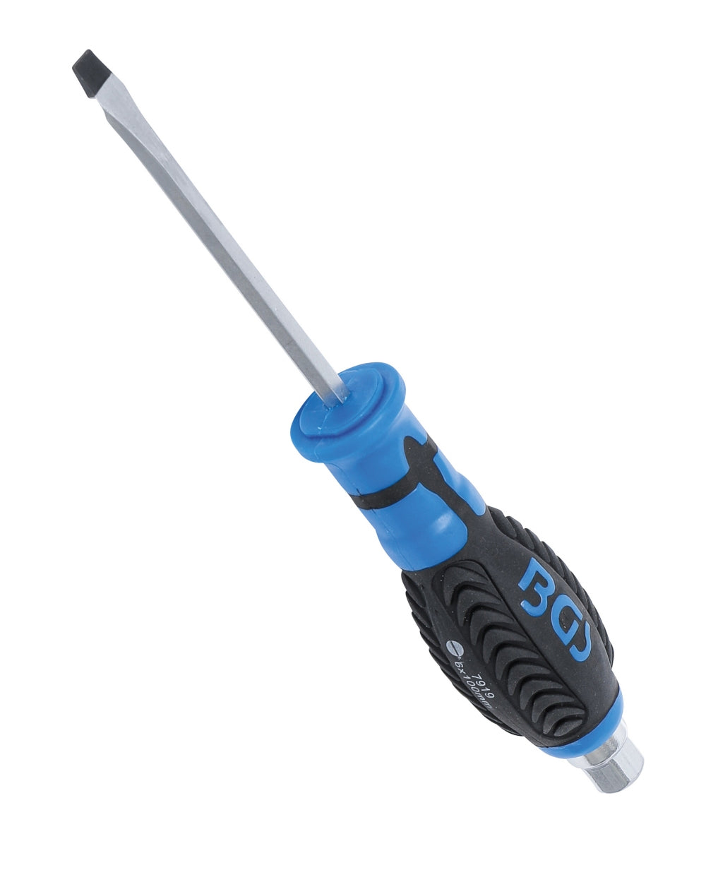 BGS 7919 Schraubendreher mit Außensechskant Abtrieb Schlitz 6mm Klingenlänge 100mm