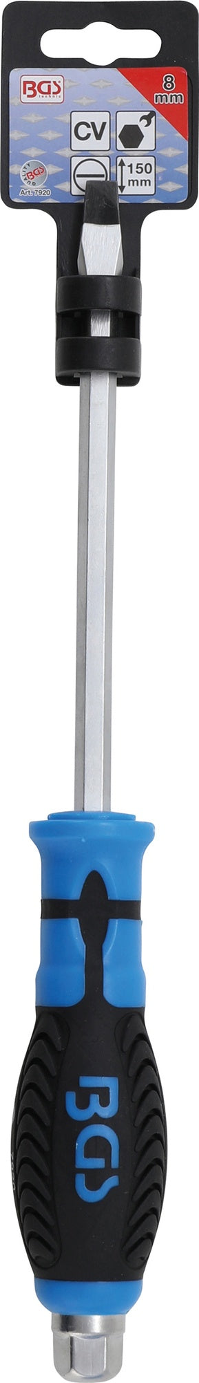 BGS 7920 Schraubendreher mit Außensechskant Abtrieb Schlitz 8mm Klingenlänge 150mm