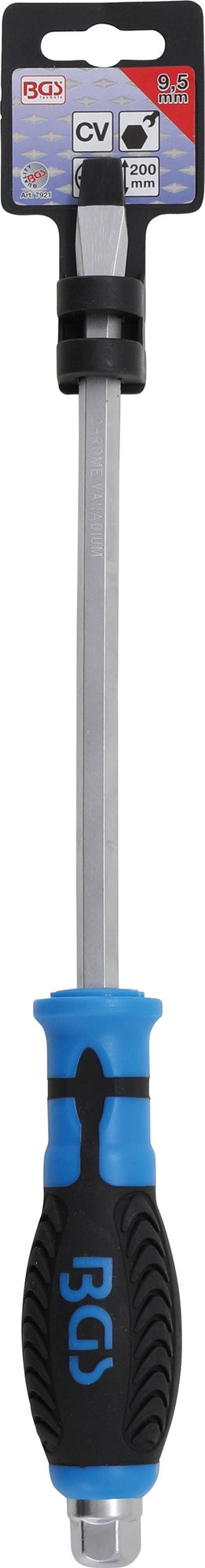 BGS 7921 Schraubendreher mit Außensechskant Abtrieb Schlitz 9,5mm Klingenlänge 200mm
