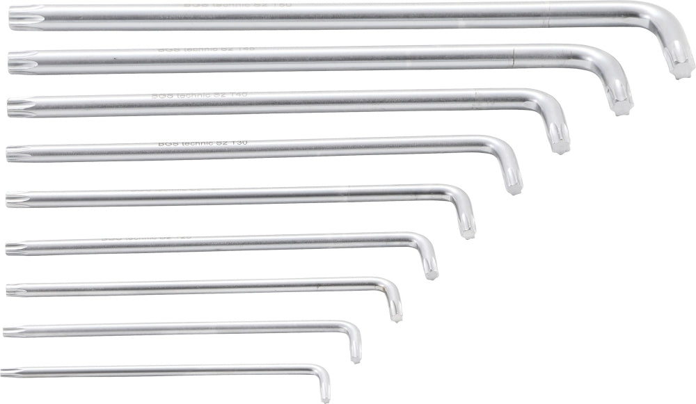 BGS 793 Satz Winkelschlüssel T-Profil (für Torx) extra lang T10 - T50 9 teilig