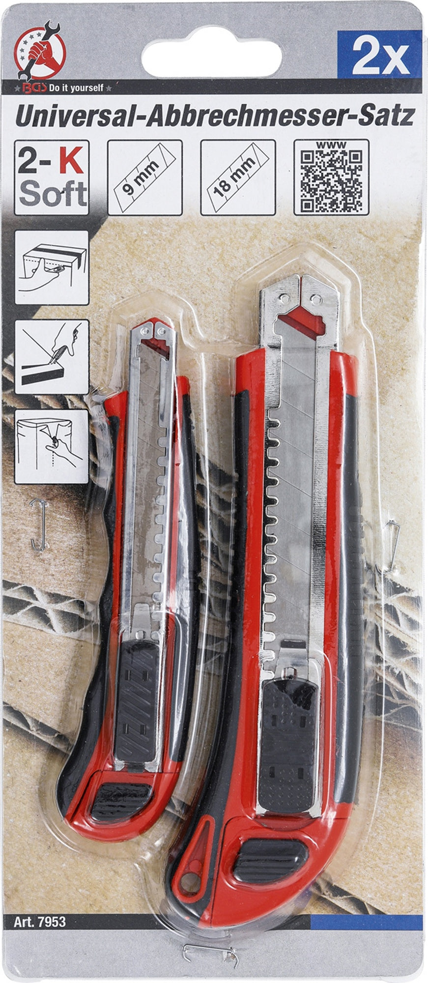 BGS DIY 7953 Satz Universal Abbrechmesser Klingenbreite 9 & 18mm
