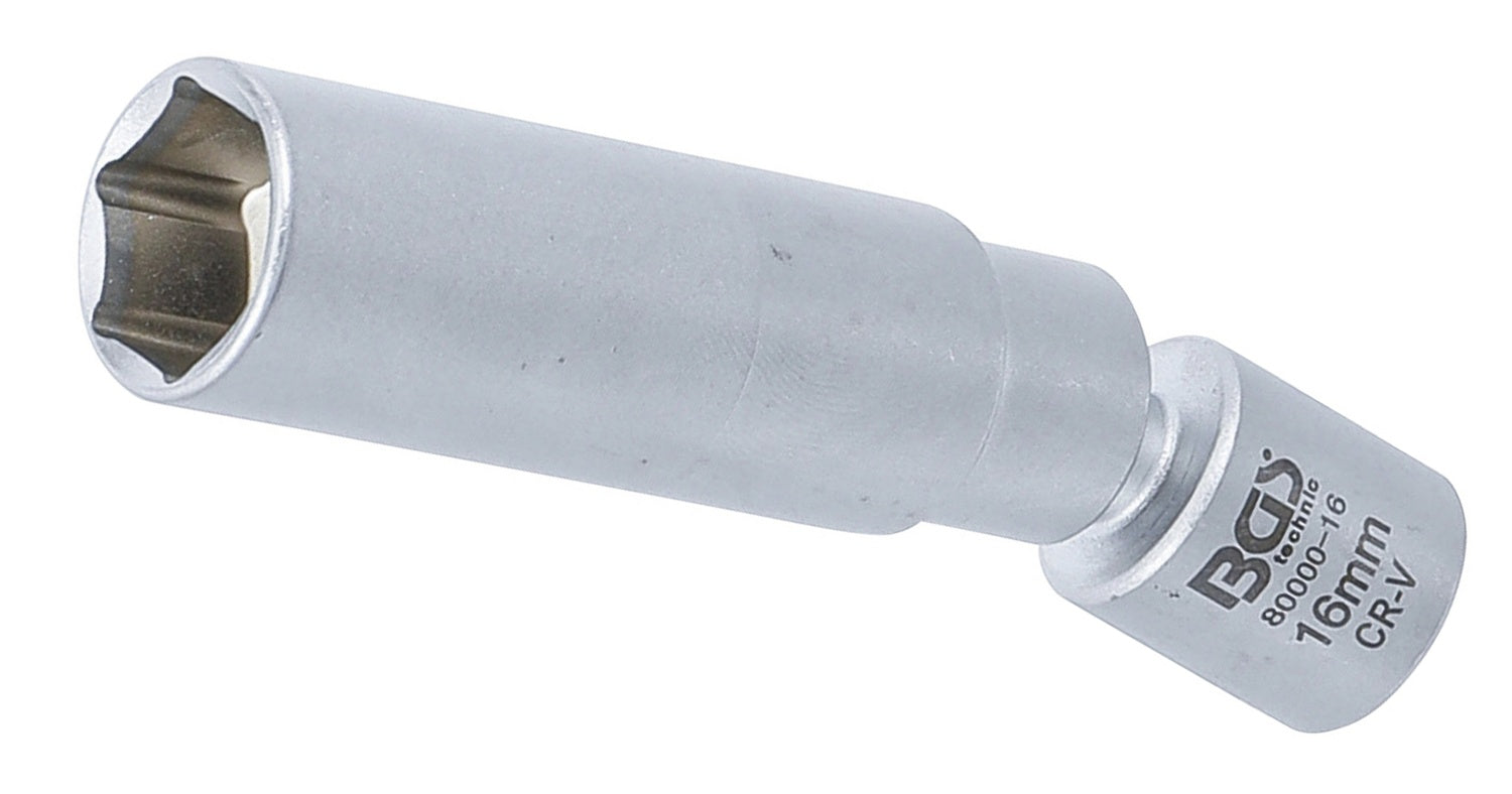 BGS 80000-16 Glühkerzen Zündkerzen Gelenkeinsatz SW 16mm Antrieb Innenvierkant 10mm (3/8")