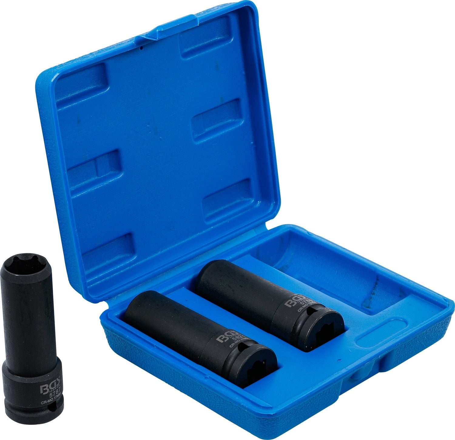 BGS 80003 Satz Kraft Spezial Steckschlüsseleinsätze Sechskant SW 17mm 19mm 21mm Antrieb 12,5mm (1/2")