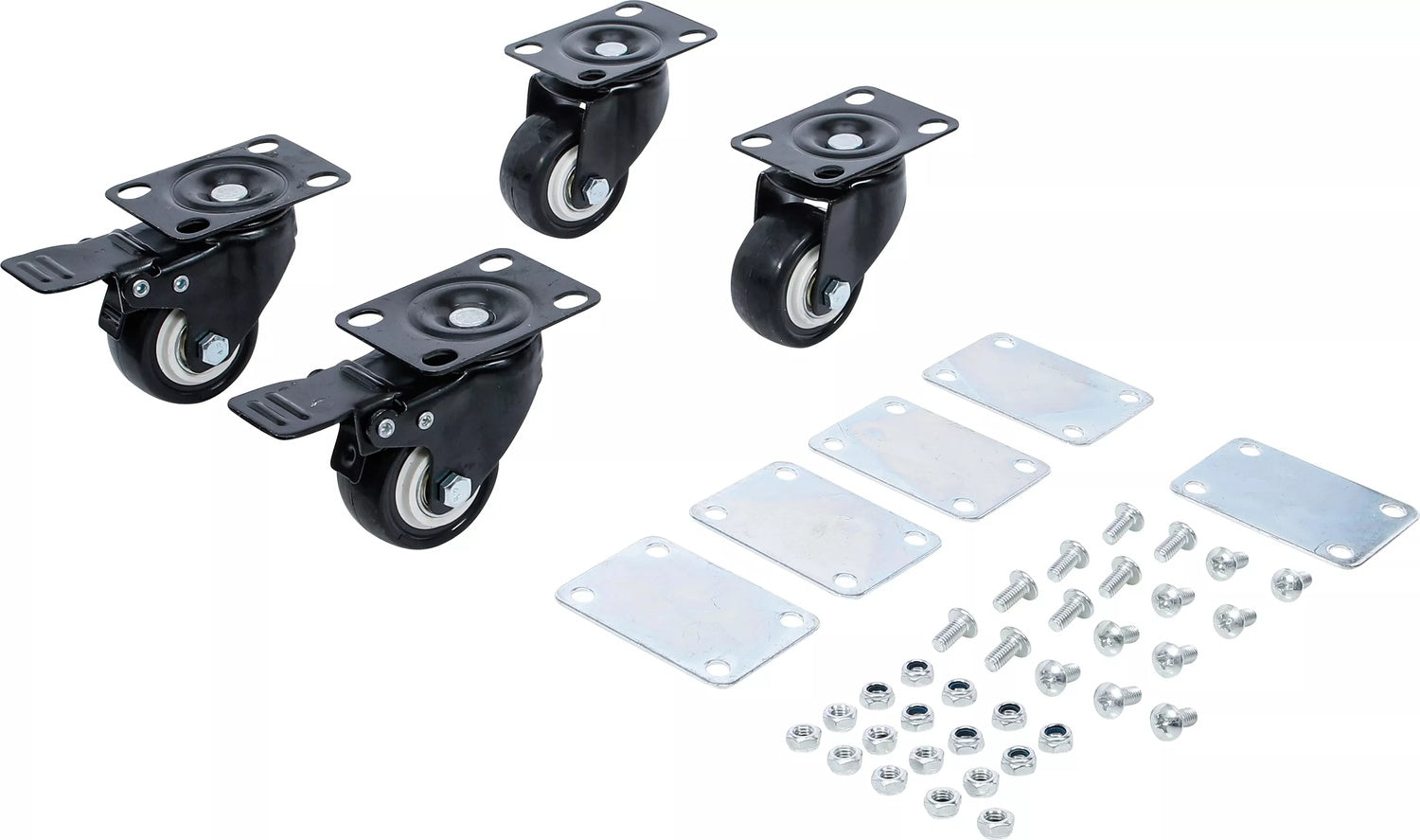 BGS 80015 Satz Lenkrollen für Systemkoffer Rollbrett Zubehör 4 teilig