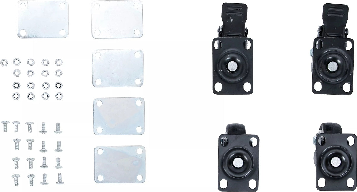 BGS 80015 Satz Lenkrollen für Systemkoffer Rollbrett Zubehör 4 teilig