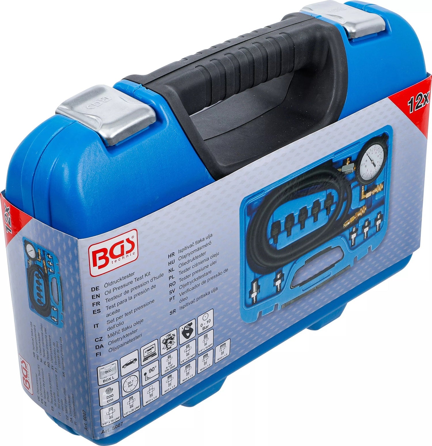 BGS 8007 Satz Öldrucktester 0 - 10 bar mit Adaptern im Koffer
