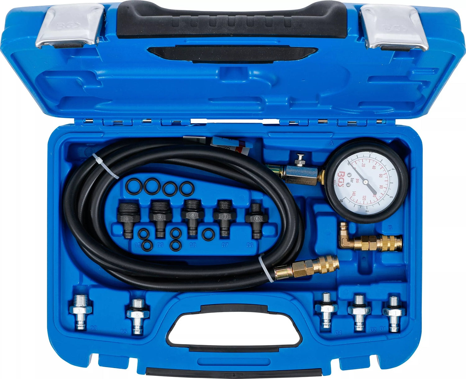 BGS 8007 Satz Öldrucktester 0 - 10 bar mit Adaptern im Koffer