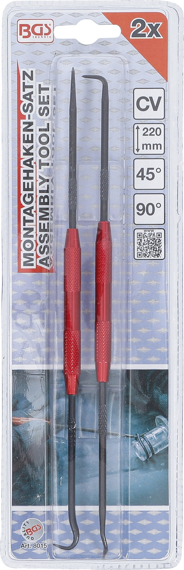 BGS 8015 Satz Montagehaken Länge 220mm 2 teilig