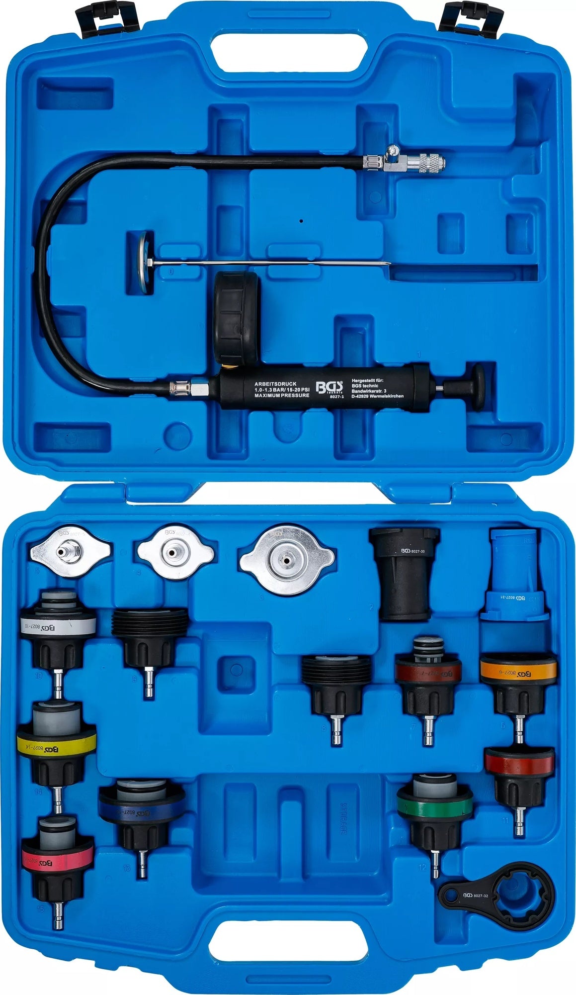 BGS 8027 Satz Kühlsystemtester Dichtigkeit Kühler Kühlwassersystem Abdrücksystem / Prüfgerät