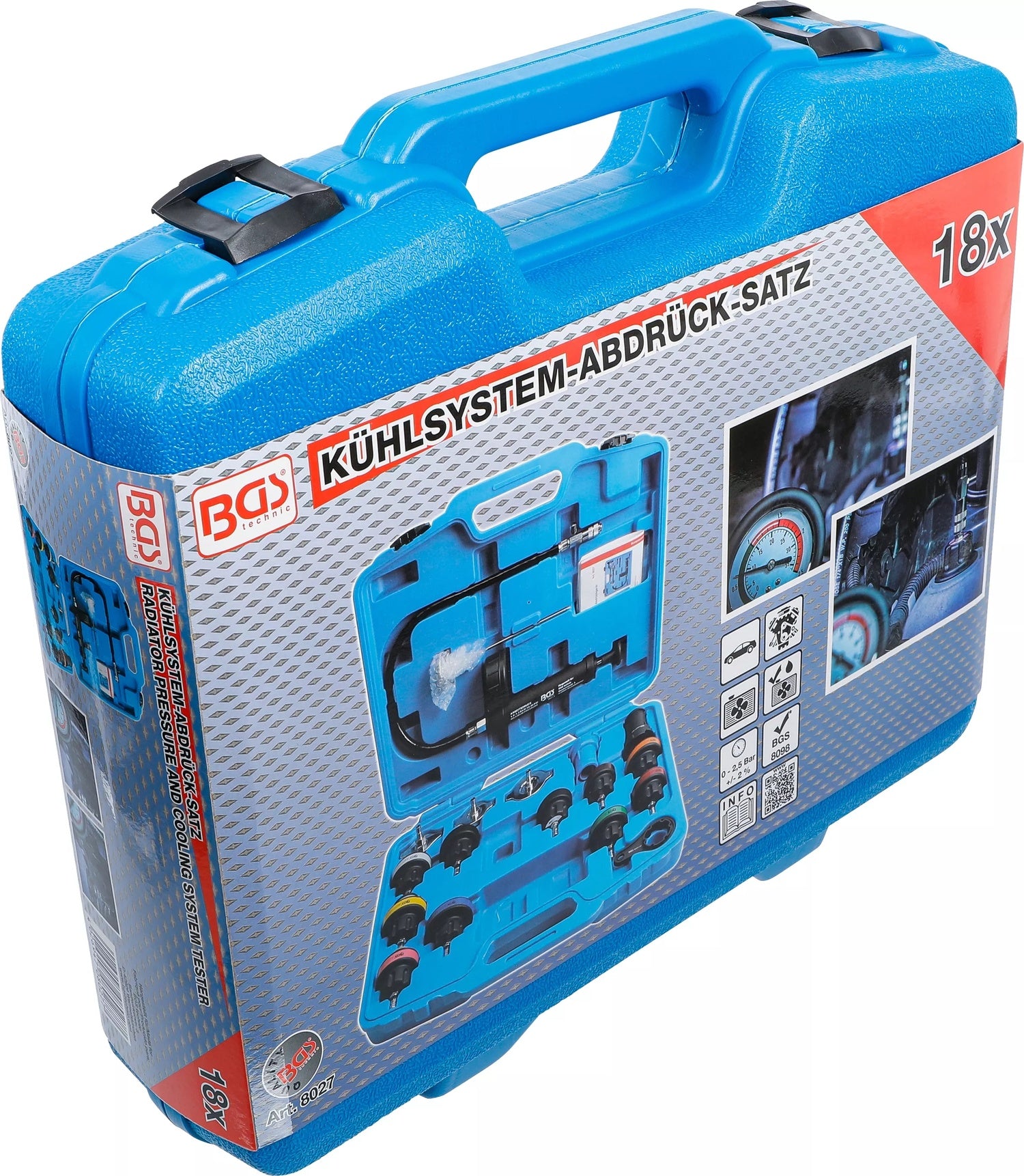 BGS 8027 Satz Kühlsystemtester Dichtigkeit Kühler Kühlwassersystem Abdrücksystem / Prüfgerät
