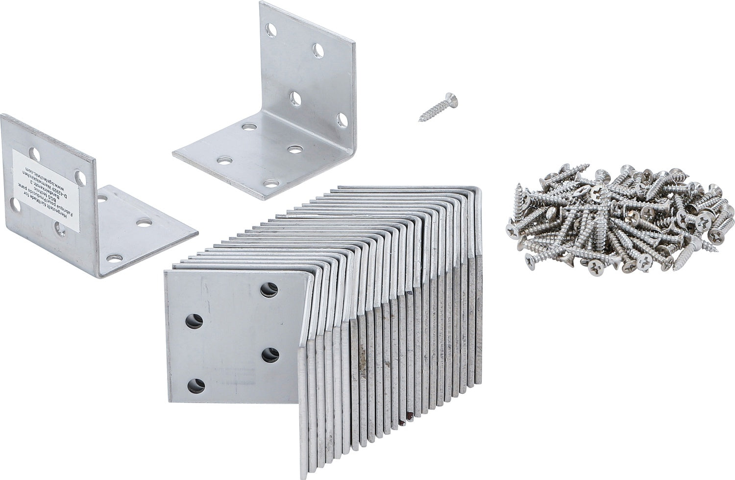 BGS DIY 80333 Satz Winkelverbinder rostfrei 40 x 40 x 40 x 2mm Sparpack 25 Stück