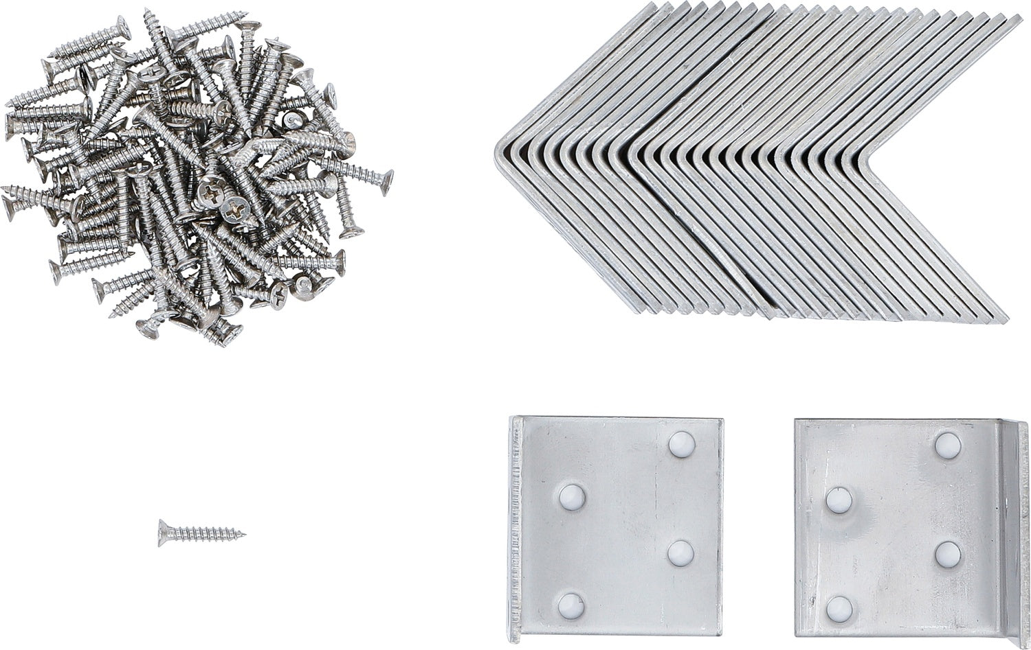 BGS DIY 80333 Satz Winkelverbinder rostfrei 40 x 40 x 40 x 2mm Sparpack 25 Stück