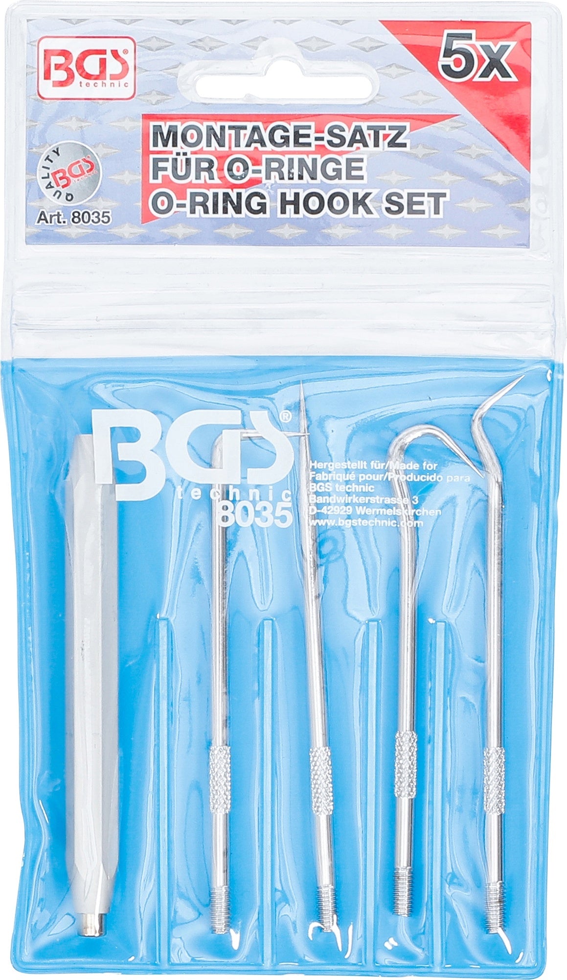 BGS 8035 Satz für die Montage von O-Ringen 5 teilig mit Tasche