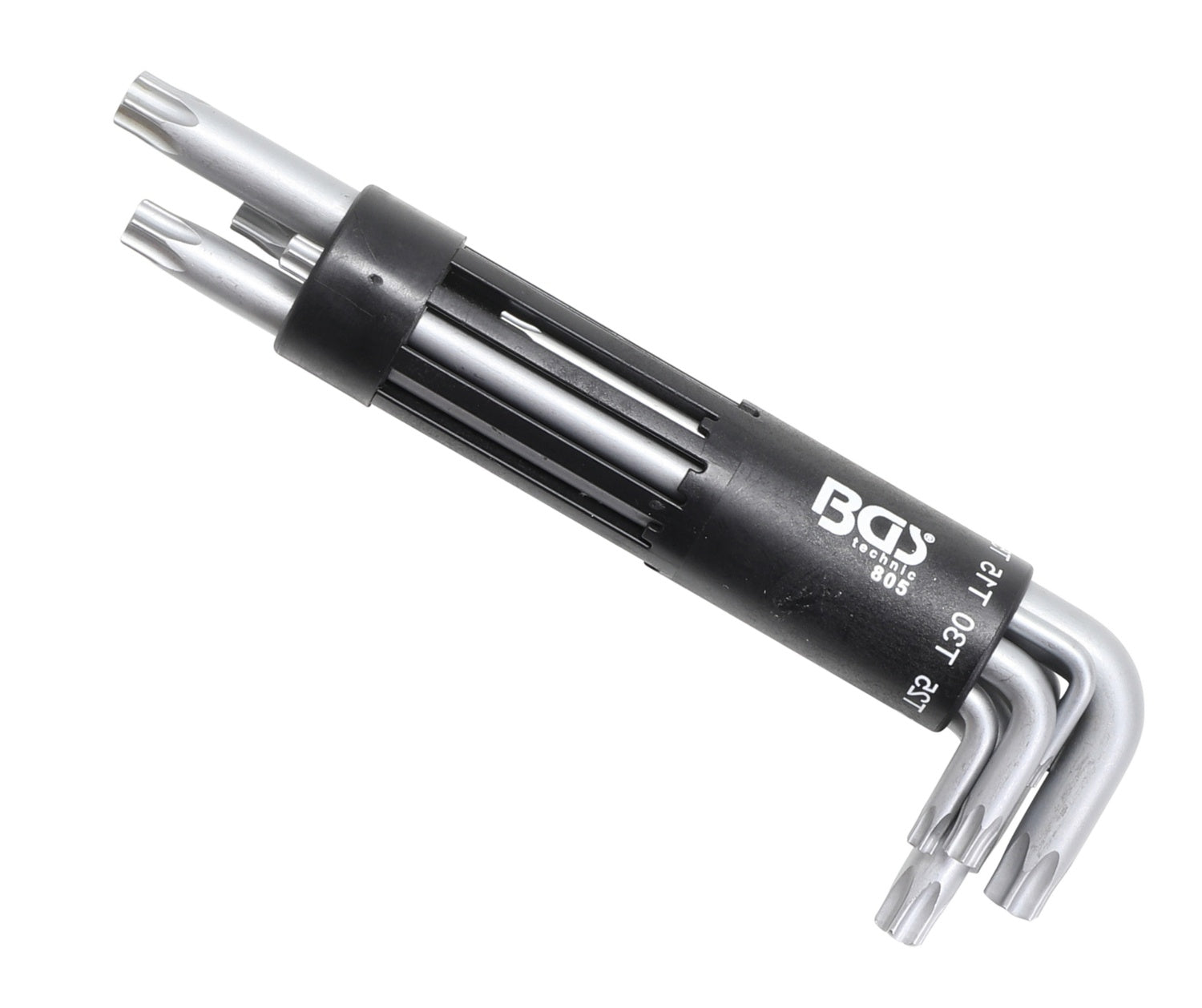 BGS 805 Satz Winkelschlüssel extra lang T-Profil (für Torx) mit Bohrung T10 - T50