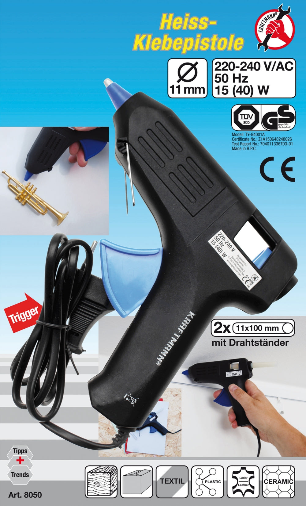 BGS DIY 8050 Heißklebepistole Klebestick-Ø 11mm 15 W