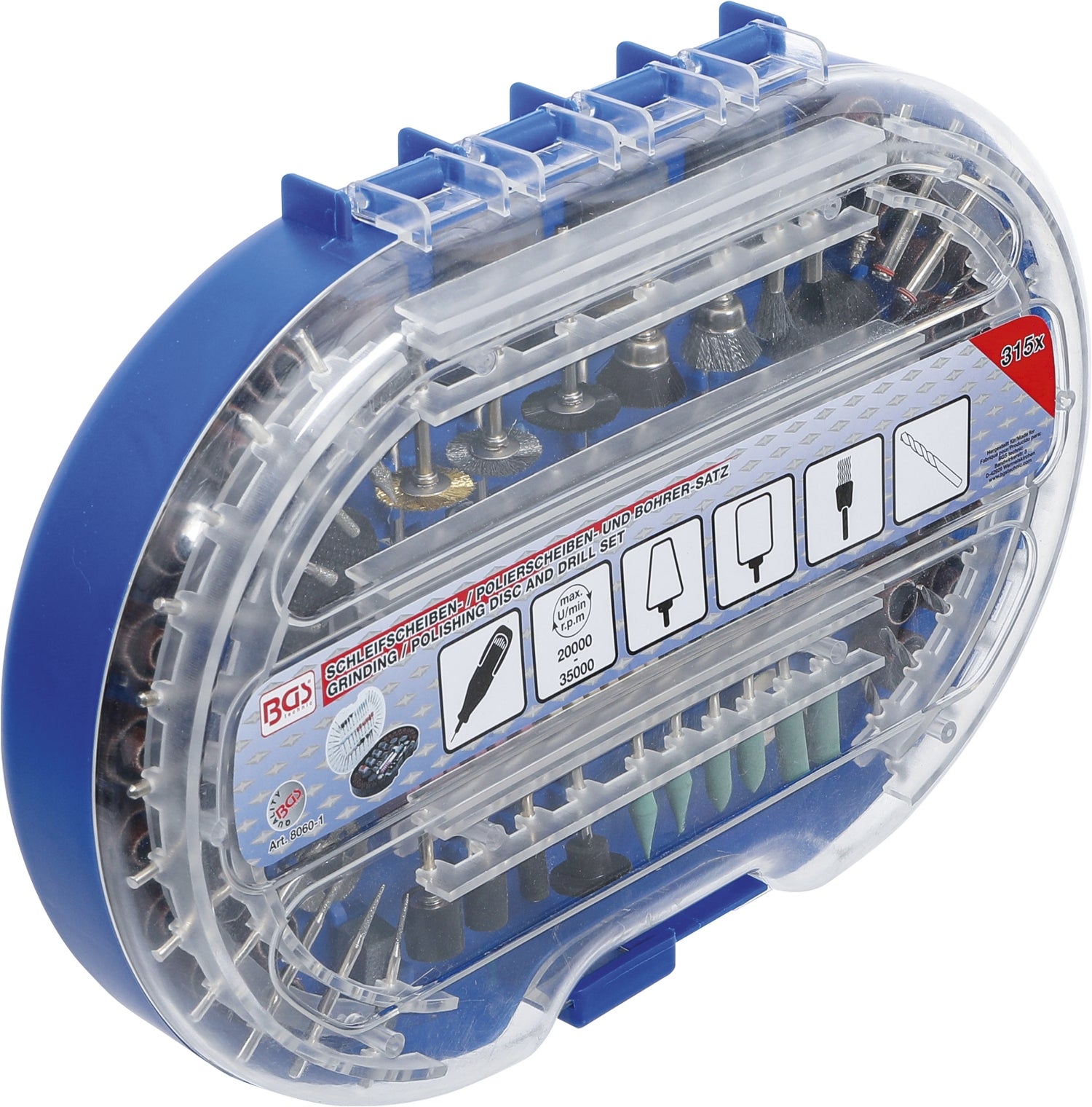 BGS 8060-1 Satz Schleifscheiben Polierscheiben Bohrer für Hochgeschwindigkeits Drehwerkzeuge 315 teilig