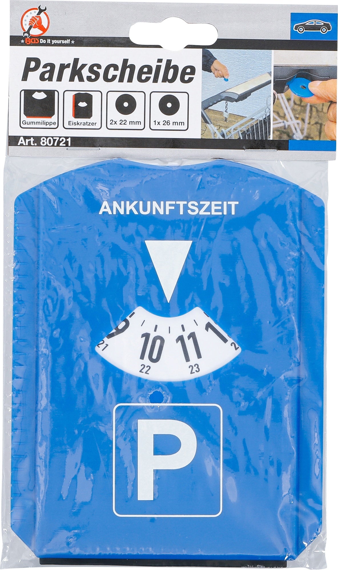 BGS DIY 80721 Parkscheibe mit Eiskratzer Gummilippe